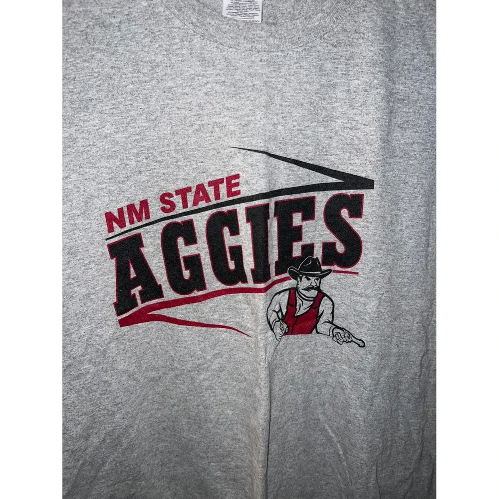Gildan NM State Aggies T-Shirt Mens Large Gray McCauley Pistol Pete NMSU Tee